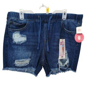 YMI Dream Collection Easy Fit Distressed Denim Shorts XL NWT